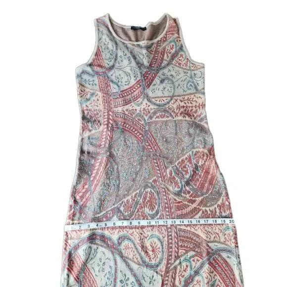 Peruvian Connection Pima Cotton Knit Floral Sleeveless Sheath Maxi Dress Sz M - Picture 7 of 9